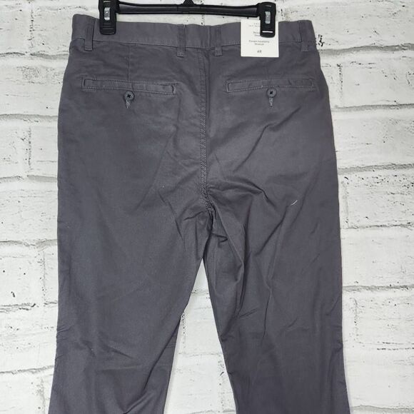 H&M Mid-Rise Straight-Leg Solid Skinny Fit Stretch Trouser Pants Gray Size 31 NW - Picture 9 of 12